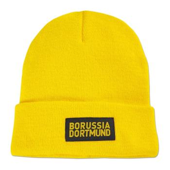 Borussia Dortmund BVB Beanie Gelb mit Box-Logo 100 % Polyacryl